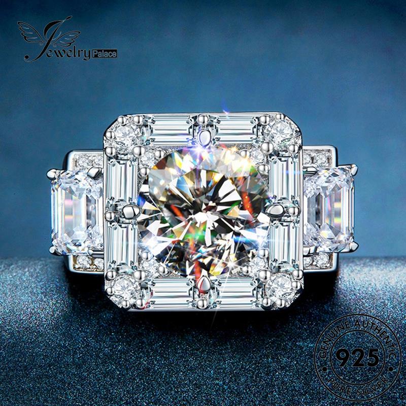 Jewelrypalace Asli Moissanite Wanita925 Cincin Berlian Perak Mendominasi R12