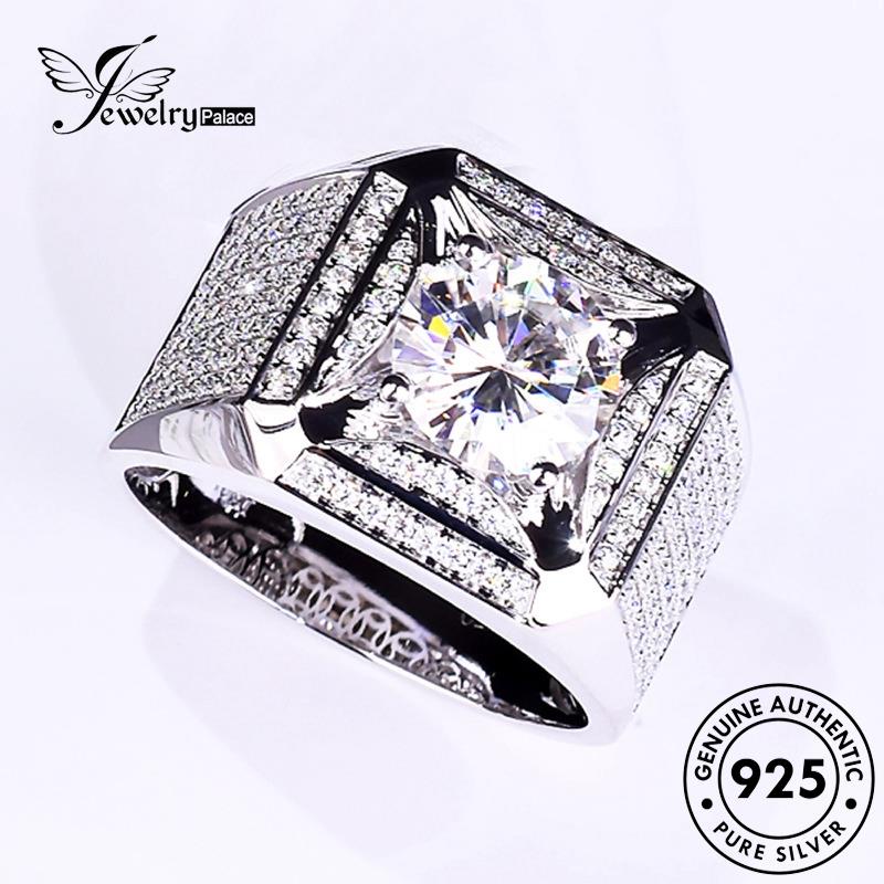 Jewelrypalace925 Moissanite Berlian Asli Wanita Fashion Cincin Perak R43