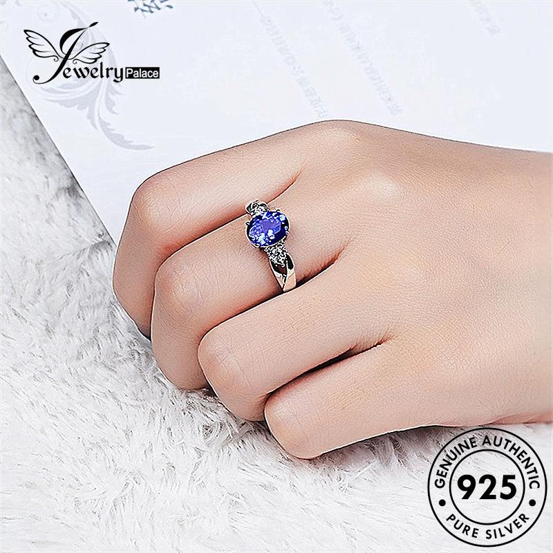 Jewelrypalace Cincin Imut Oval Berlian Pink Asli Perak Wanita925 Kristal R122