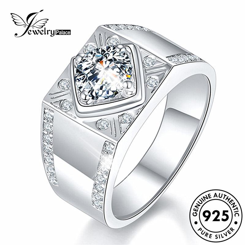 Perhiasantempat Berlian925 Mendominasi Perak Asli Cincin Moissanite Pria R370