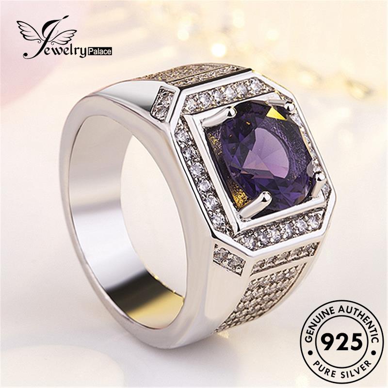 Jewelrypalace Cincin Perak Pria Asli925 Berlian Moissanite Fashion R400