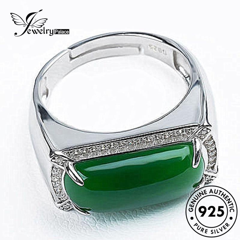 Jewelrypalace Temperamen Perak Asli Wanita Giok925Cincin Persegi R321