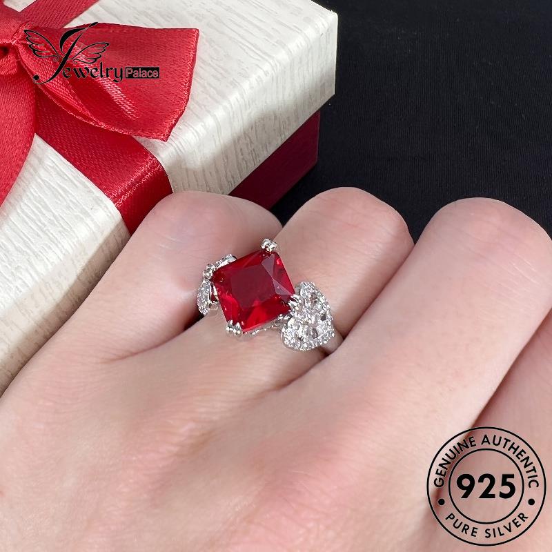 Jewelrypalace Cincin Wanita Asli Retro Perak925 Hollow Ruby R474