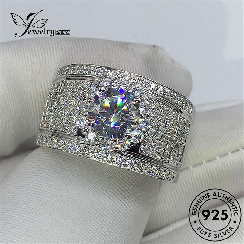 Jewelrypalace Berlian925 Moissanite Domineering Pria Cincin Perak Asli R731