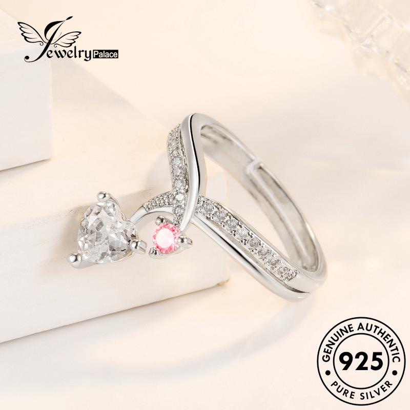 Jewelrypalace Moissanite Perak Asli Wanita Temperamen Berlian Rings925 R901