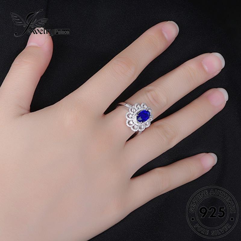 Jewelrypalace Cincin Asli925 Wanita Mewah Oval Ruby Perak R932