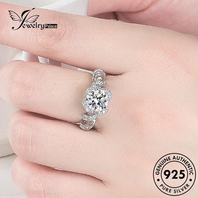 Jewelrypalace Cincin Asli925 Berlian Personal Perak Twist Moissanite Wanita R1112