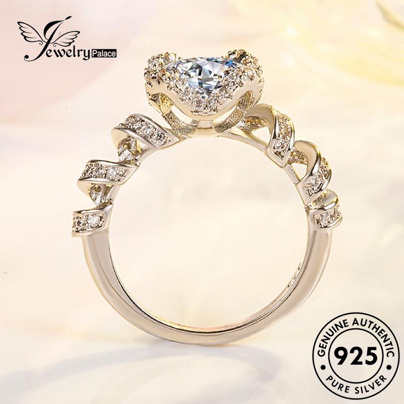 Jewelrypalace Cincin Asli925 Berlian Personal Perak Twist Moissanite Wanita R1112