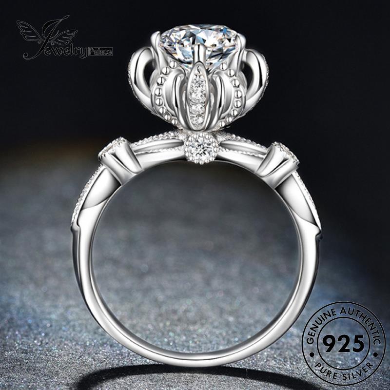 Jewelrypalace Cincin Perak925 Moissanite Wanita Asli Snowflake Klasik Berlian R1121