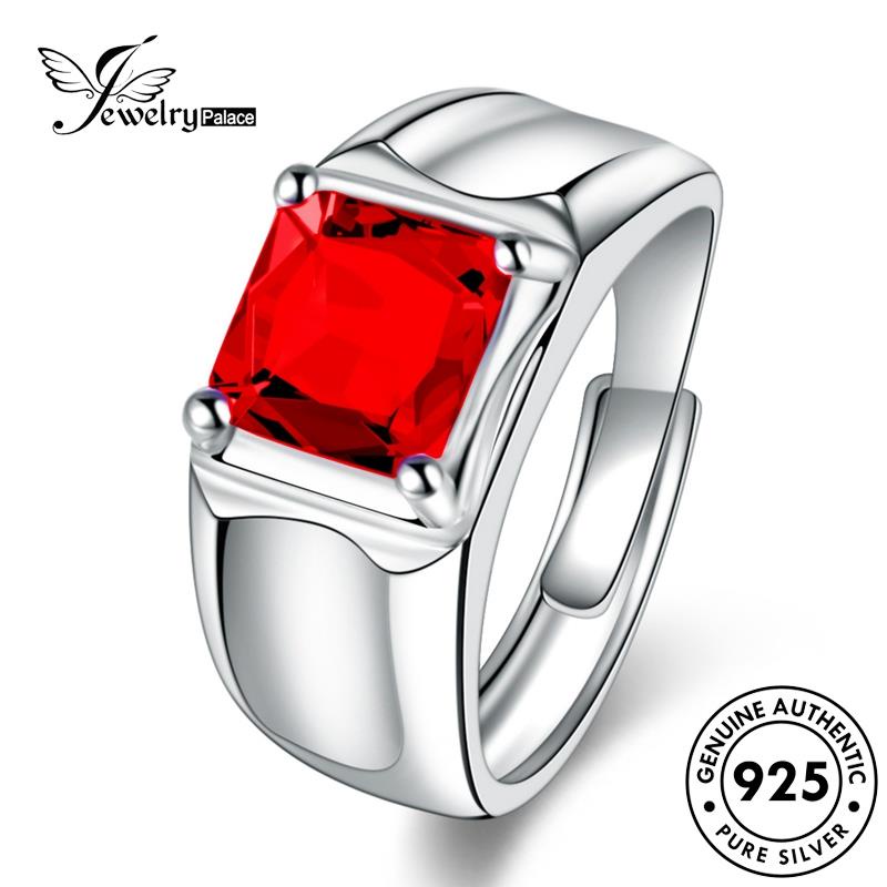 Jewelrypalace Cincin Simple Original Kotak Safir Pria925 Perak R1232