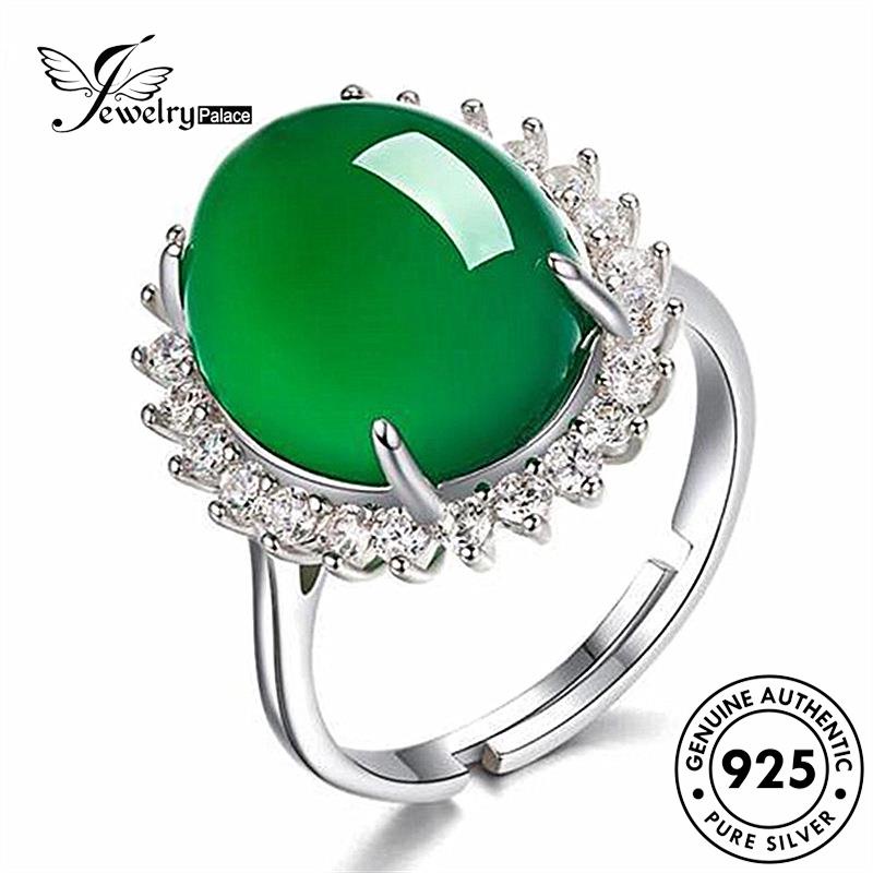 Jewelrypalace Cincin Vintage Oval Perak Asli Wanita925 Giok R1242