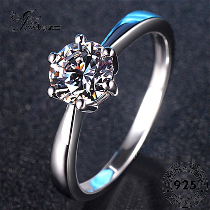 Jewelrypalace Cincin Simple Pria Moissanite Berlian Perak925 Asli R1635