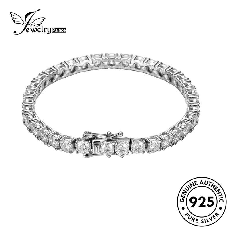 Jewelrypalace Moissanite Asli Full925 Berlian Diamond Perak Korea Gelang Wanita B2