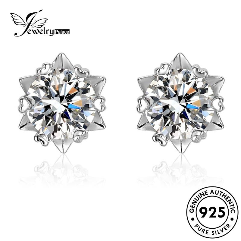 Jewelrypalace Snowflake Wanita Asli Perak Berlian Moissanite Anting925 Stud E13