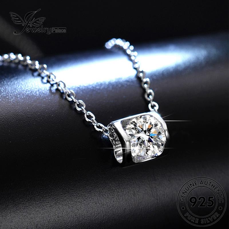 Jewelrypalace925 Kalung Fashion Moissanite Berlian Asli Wanita Silver N69