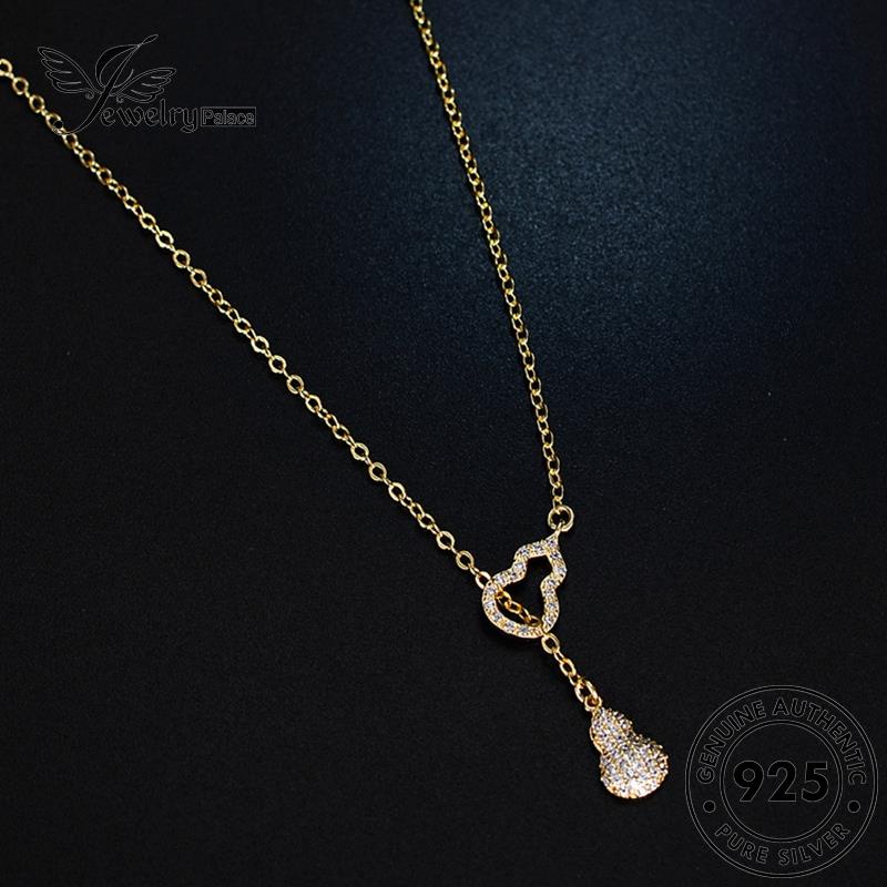 Jewelrypalace Berlian Emas Fashion925 Moissanite Asli Kalung Perak Wanita Labu N79