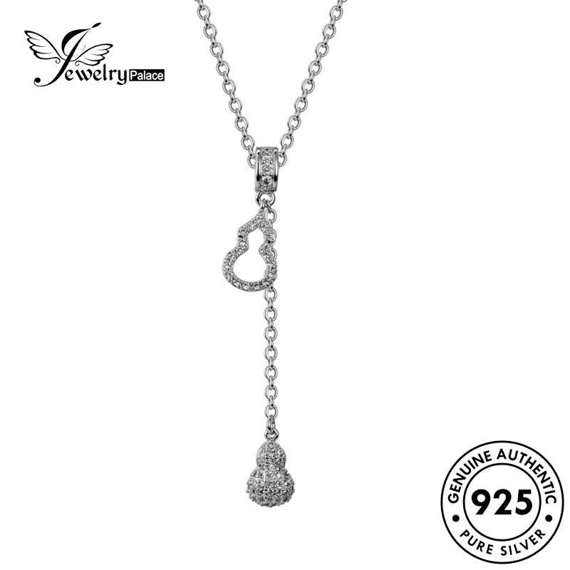 Jewelrypalace Berlian Moissanite Kalung Wanita Rumbai Asli925 Emas Labu Perak N80