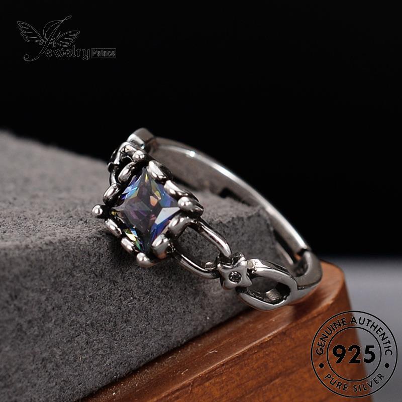 Jewelrypalace 925kotak Asli Batu Akik Cincin Wanita Retro Perak R9