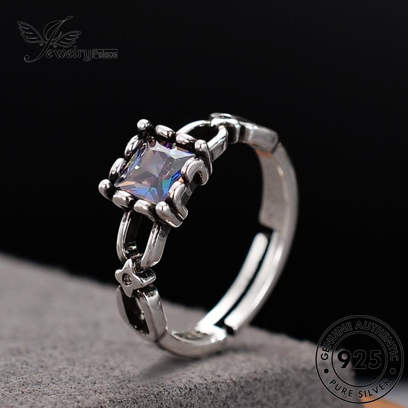 Jewelrypalace 925kotak Asli Batu Akik Cincin Wanita Retro Perak R9