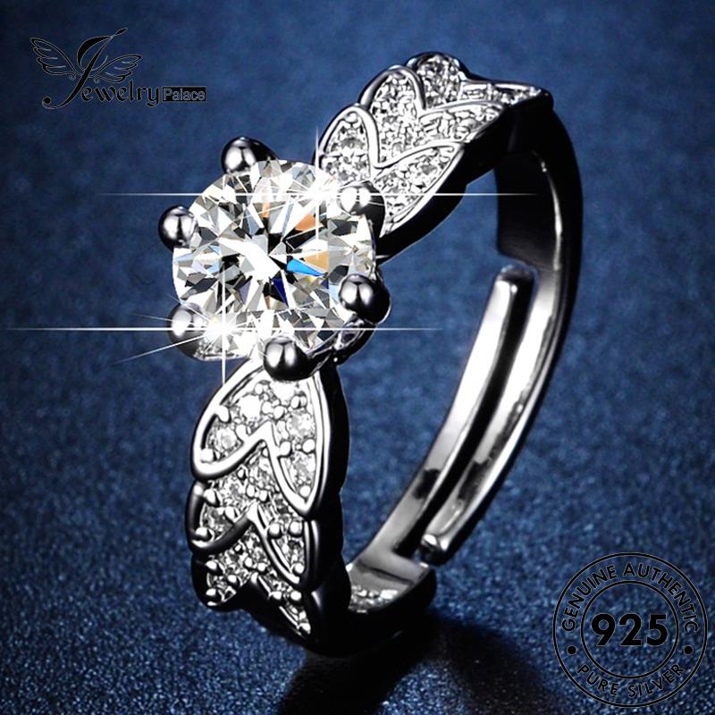 Jewelrypalace Bulu925 Asli Wanita Moissanite Berlian Fashion Cincin Perak R158