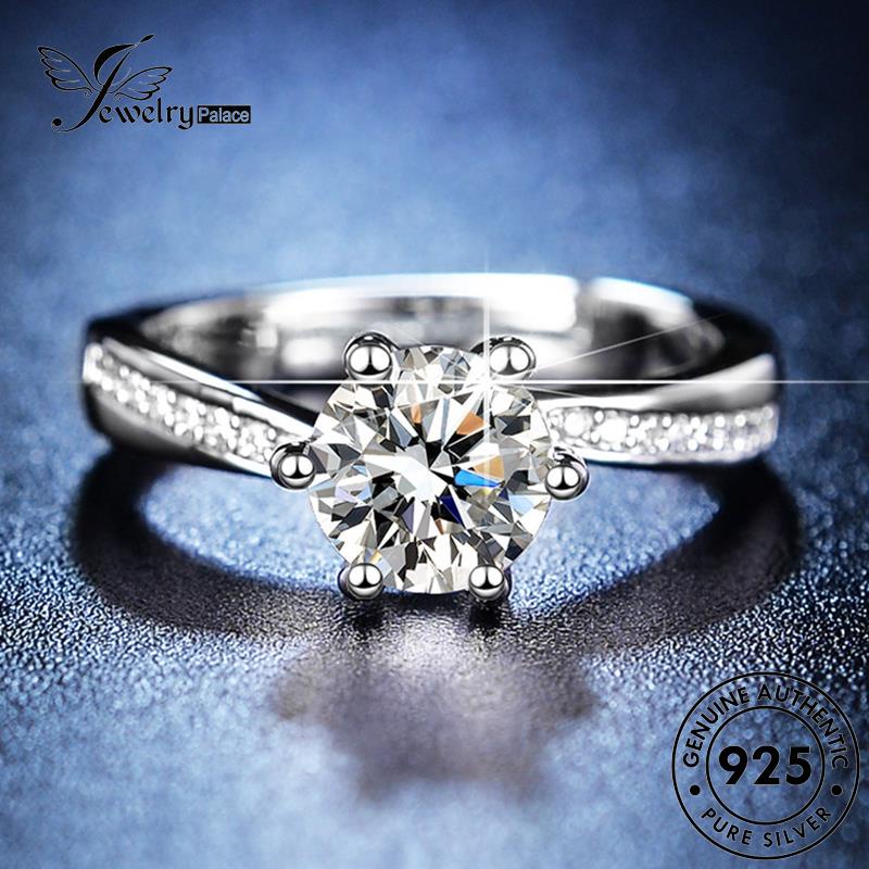 Jewelrypalace Moissanite Cakar Wanita Enam Asli925Cincin Berlian Kepribadian Perak R164