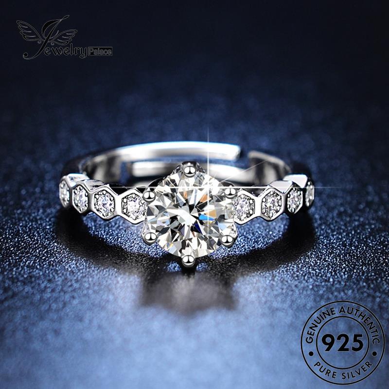 Jewelrypalace925 Sarang Wanita Perak Asli Kreatif Berlian Moissanite Rings R410