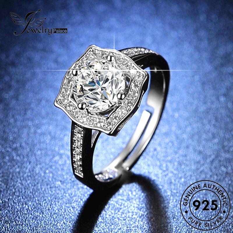 Tempat Perhiasan Wanita Berlian Persegi Moissanite Kepribadian Perak925Cincin Asli R416