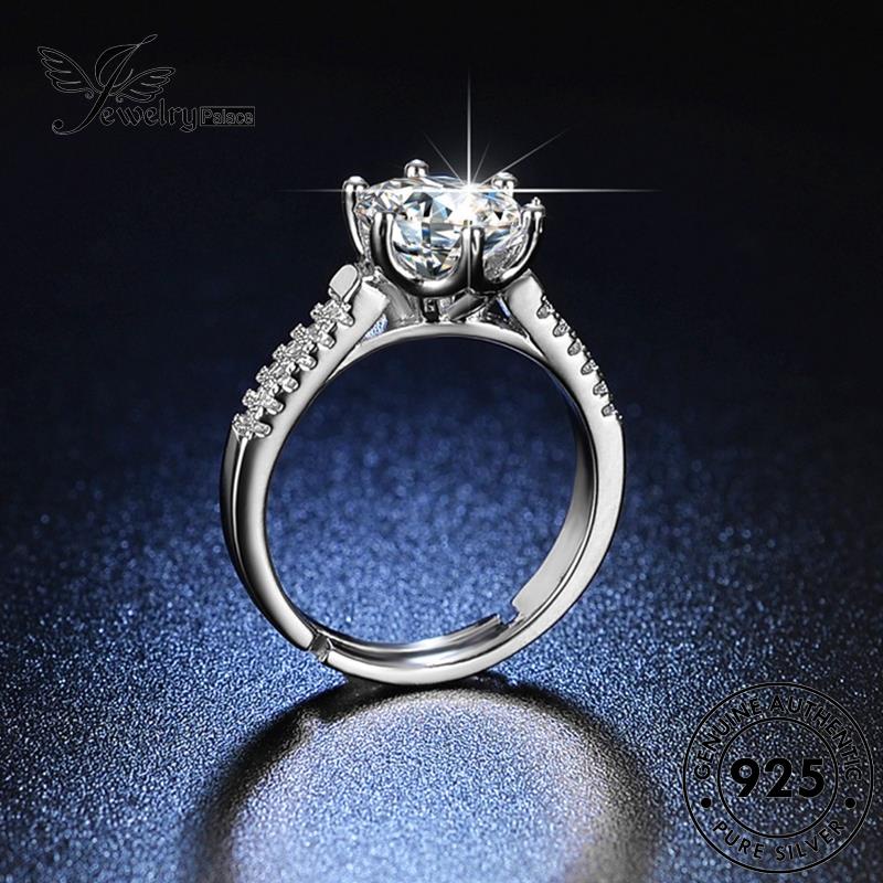 Jewelrypalace Perak Cincin Kepribadian Asli Full Wanita Moissanite Berlian925Bintang R419