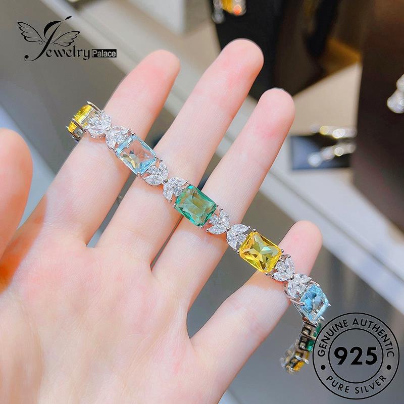 Jewelrypalace Cube Sugar Gelang Wanita Ringan Asli925 Perak Citrine Mewah B604