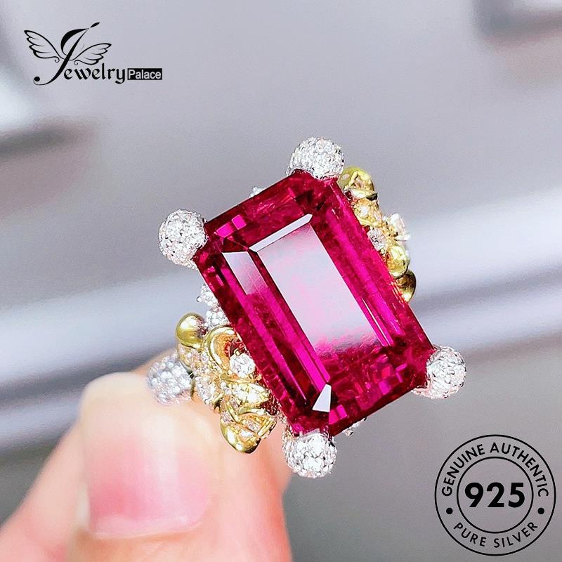 JEWELRYPALACE Original Cincin Perhiasan Silver Aksesori 925 Nikah Pink Wanita Murni Diamond Camellia Kawin korea Silver Asli Sterling Perak Crystal R2596