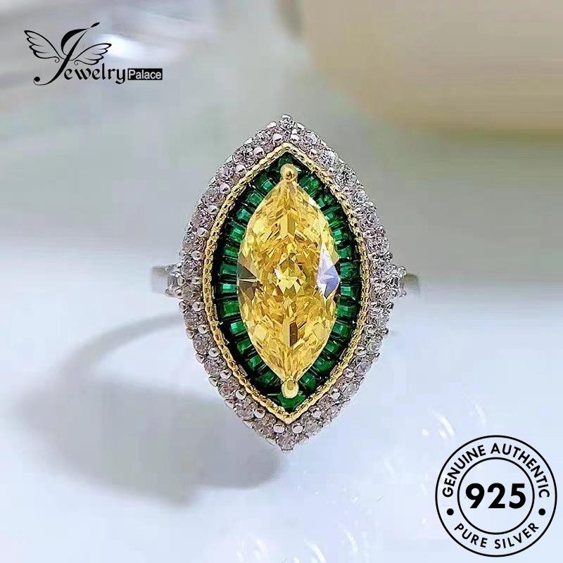 JEWELRYPALACE Cincin 925 Sterling Silver Nikah Murni Perak Marquise Kawin korea Citrine Original Aksesori Wanita Asli Perhiasan Silver R2599