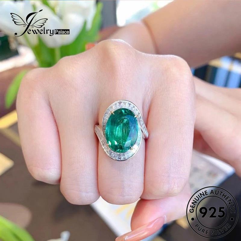 JEWELRYPALACE Medieval korea 925 Perhiasan Emerald Kawin Sterling Cincin Aksesori Nikah Asli Original Murni Silver Style Perak Wanita Silver R2582