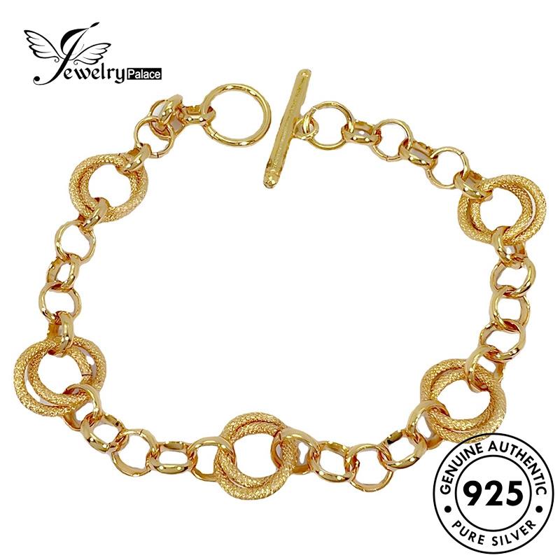 Jewelrypalace925 Wanita Perak Emas Asli Fashion Gelang Cincin B660