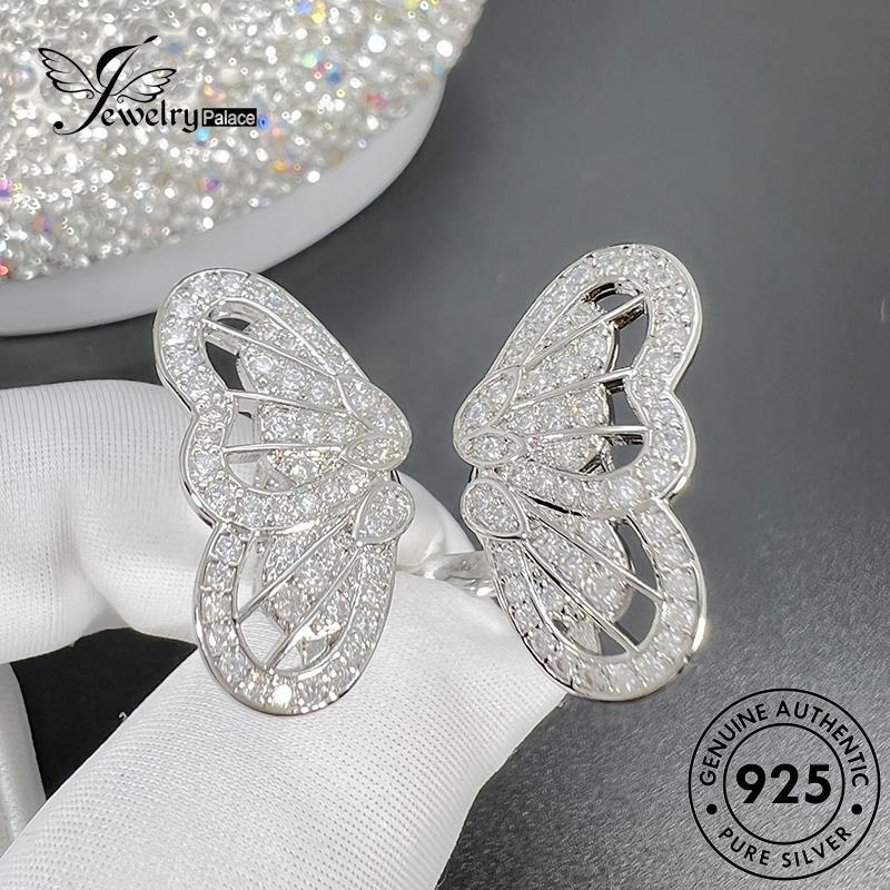 Jewelrypalace Moissanite 925cincin Senior Wanita Berlian Asli Silver Butterfly R1788