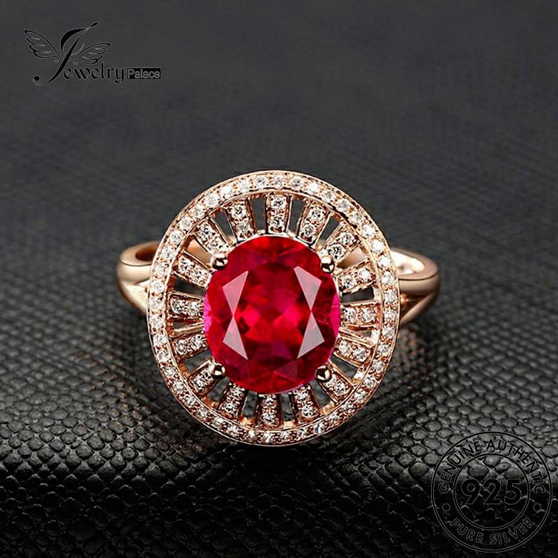 Jewelrypalace Cincin Bulat Asli Ruby925 Perak Gold Wanita R1796
