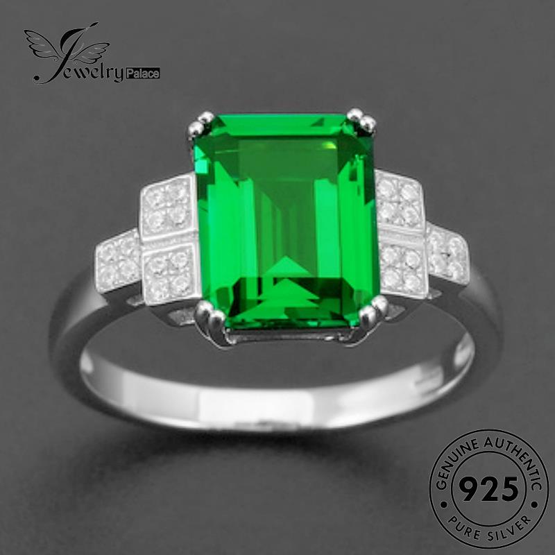 Jewelrypalace Cincin Wanita Fashion Perak925 Asli Zamrud R1761