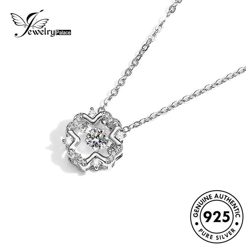 Jewelrypalace Perak Wanita Kalung Simple Moissanite Berlian Asli925 N117