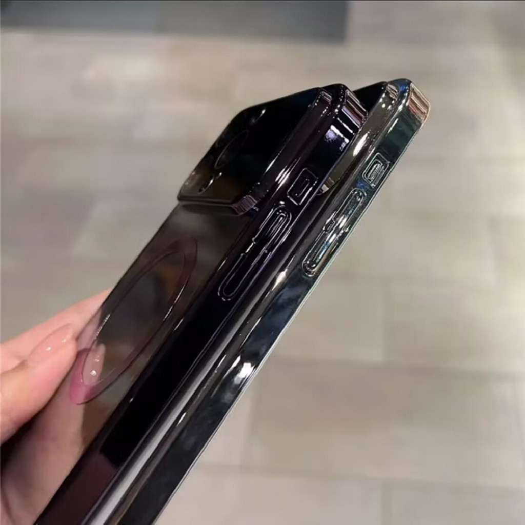 IPHONE Casing Ponsel Transparan Plating High end Baru Untuk Iphone14 13 12 Pro Max Dengan Perlindungan Film Lensa shockproof Case Cover