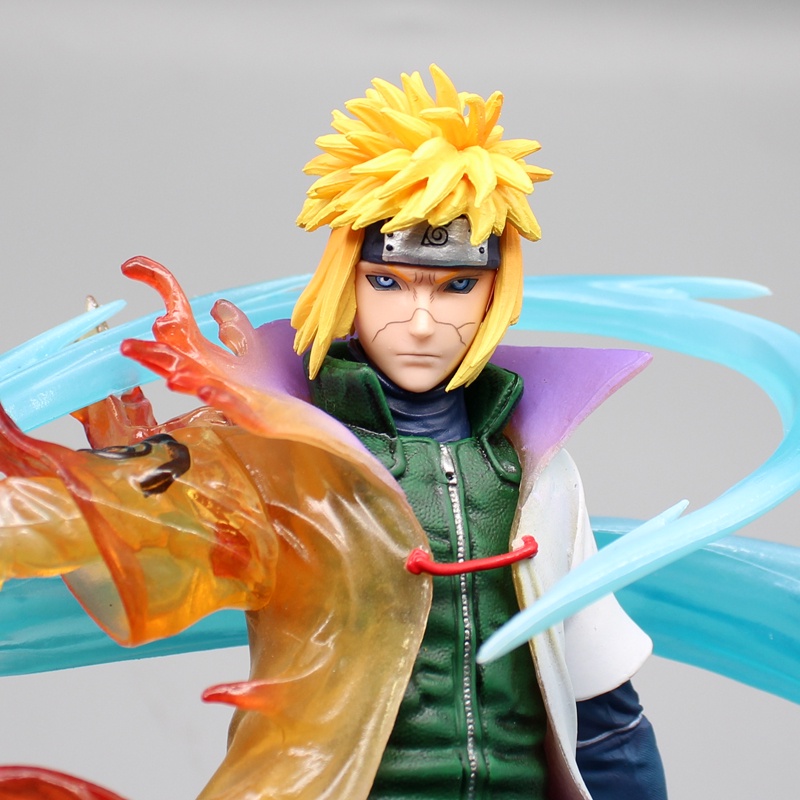 25cm Naruto Namikaze Minato Anime Figure Evil Gk Empat Generasi Model Patung Dengan Lampu Pvc Patung Dekorasi Koleksi Mainan Kamar