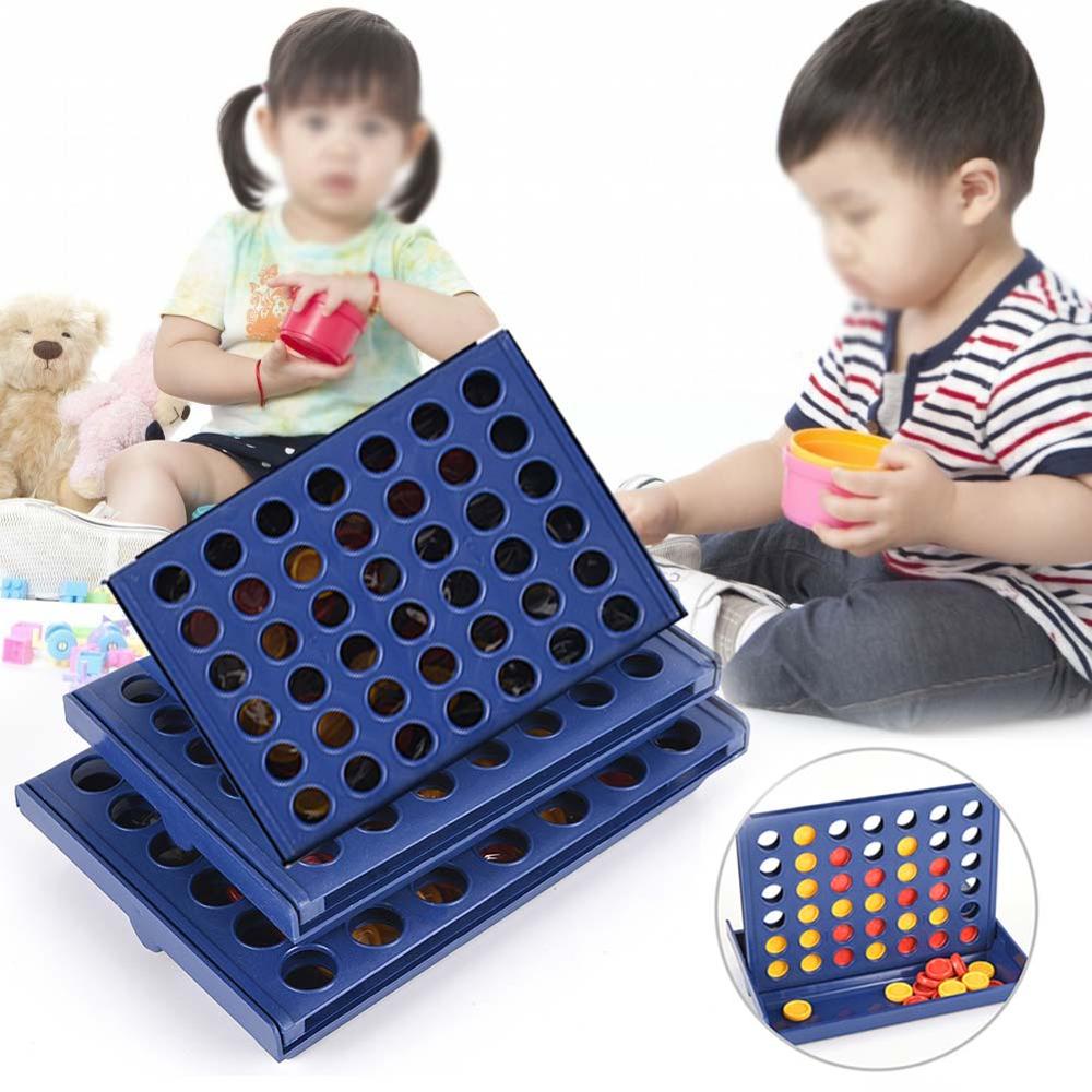 Sambung 4in A Line Chess Game Mainan Edukasi Anak Foldable Lined Up Tiga Dimensi Desktop Board Games