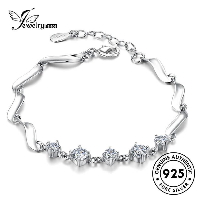 Jewelrypalace Ripple Gelang Berlian Air Fashion Perak925 Asli Wanita Moissanite B61