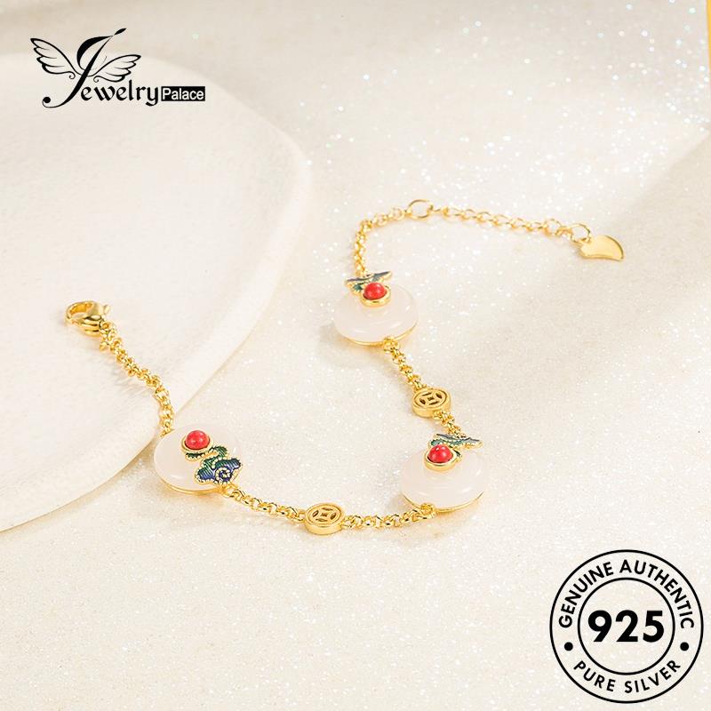 Jewelrypalace Gelang Emas Asli925 Enamel Giok Perak Wanita B220