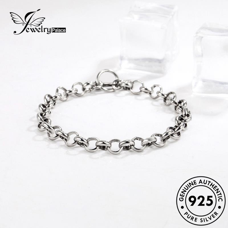 Tempat Perhiasan Wanita Retro Asli925 Cincin Gelang Perak B211