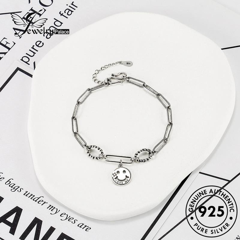 Jewelrypalace Gelang Simple Face Silver Wanita Asli Smiley925 B217