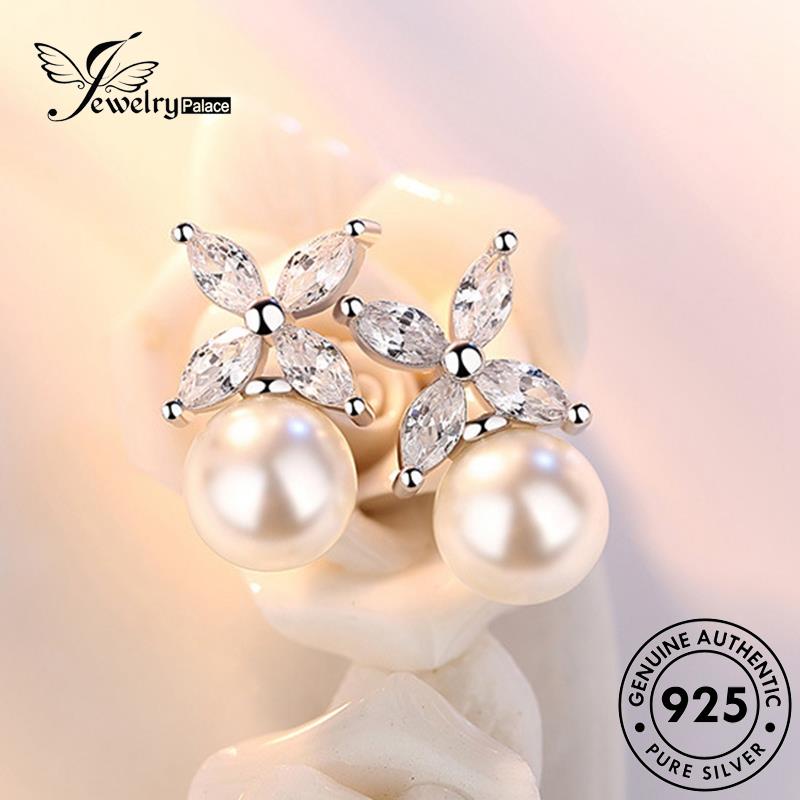 Jewelrypalace 925mutiara Perak Asli Rumbai Temperamen Stud Wanita Anting E107