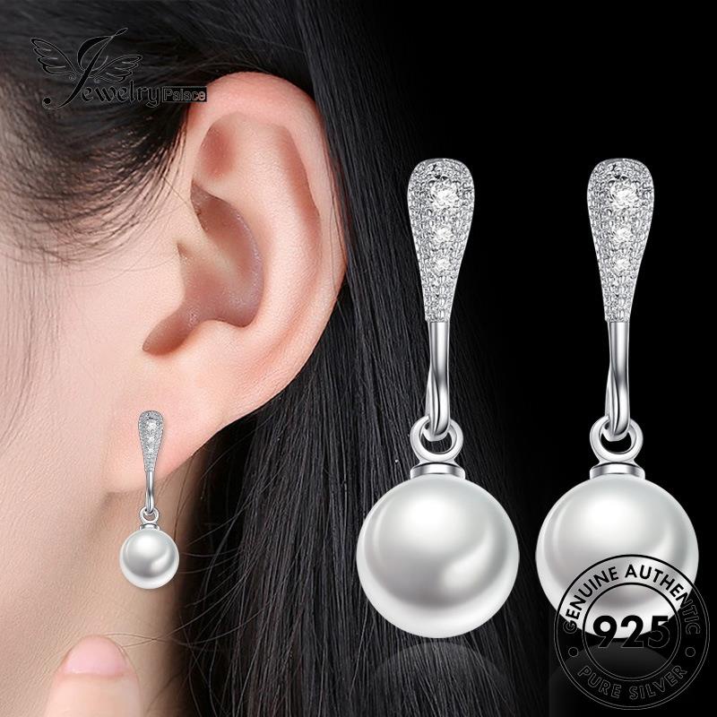 Jewelrypalace Stud Temperamen925Drop Wanita Asli Anting Perak Bentuk Mutiara E118