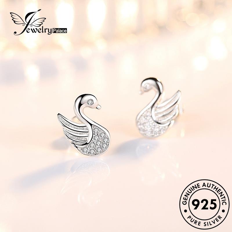 Jewelrypalace Wanita Temperamen Anting Berlian Moissanite Stud Swan925 Perak Asli E127