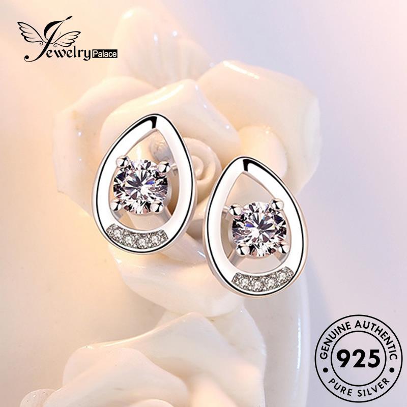 Jewelrypalace Asli Berlian Fashion Moissanite Anting Bentuk Tetes925 Wanita Perak Stud E155