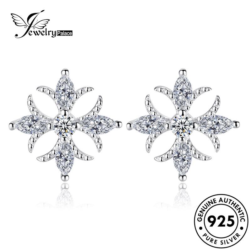 Jewelrypalace Perak Berlian Stud Wanita925 Moissanite Kepribadian Anting Lotus Asli E253