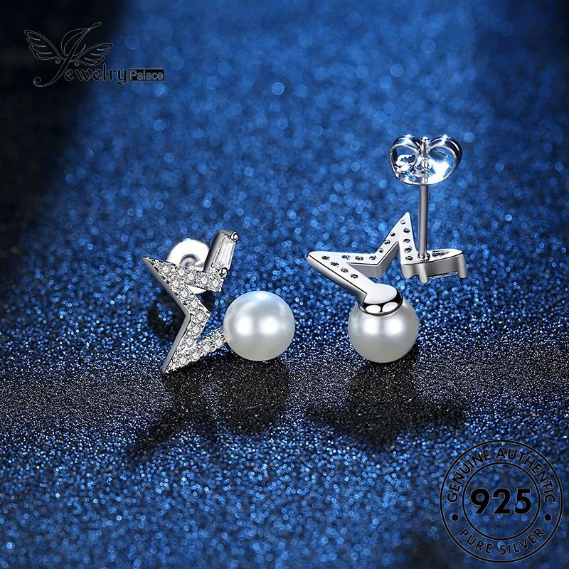 Jewelrypalace Anting Kepribadian925 Bintang Wanita Perak Mutiara Asli Stud E255